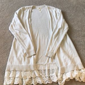 Matilda Jane cream ruffle hem cardigan